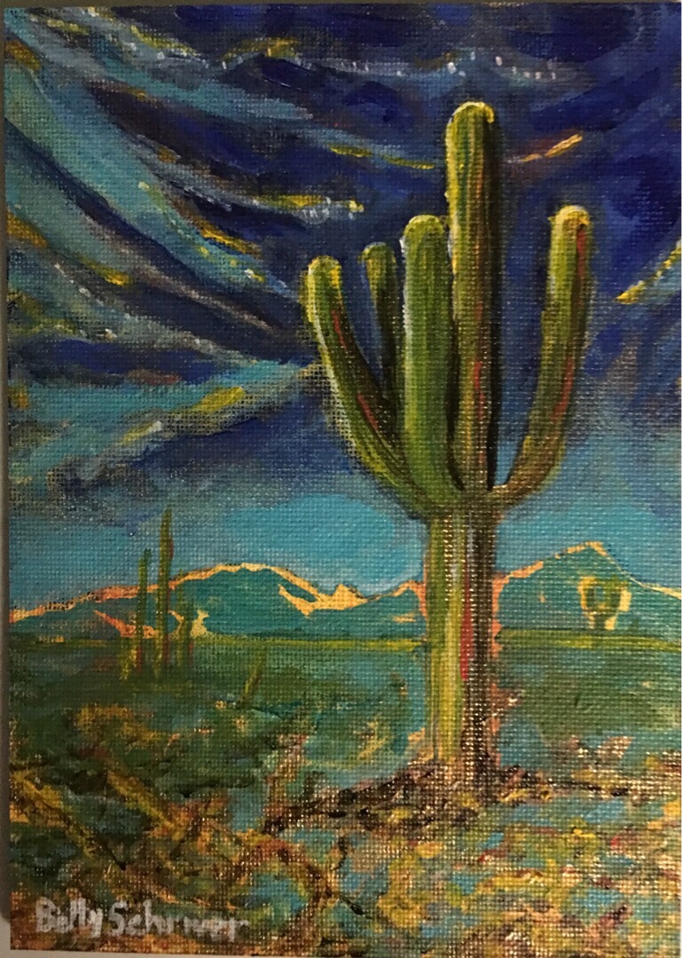 Betty Schriver - Cactus on an Arizona Evening