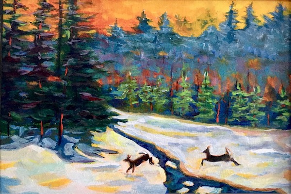 Betty Schriver - Frolicking in the Snow. Photo Ref Mary McGee